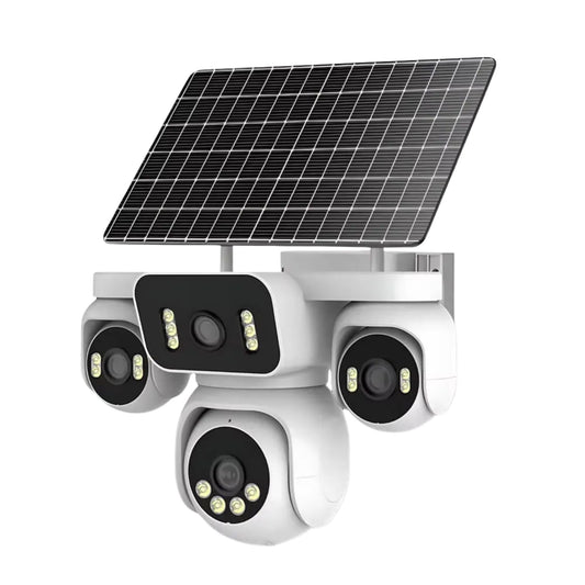 4 lentes 4G Cámara Solar Cámara 8MP Batería incorporada AI Detección Humana