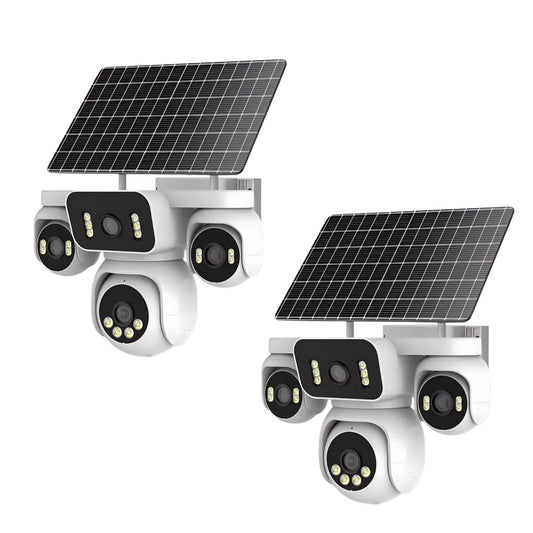 4 lentes 4G Cámara Solar Cámara 8MP Batería incorporada AI Detección Humana