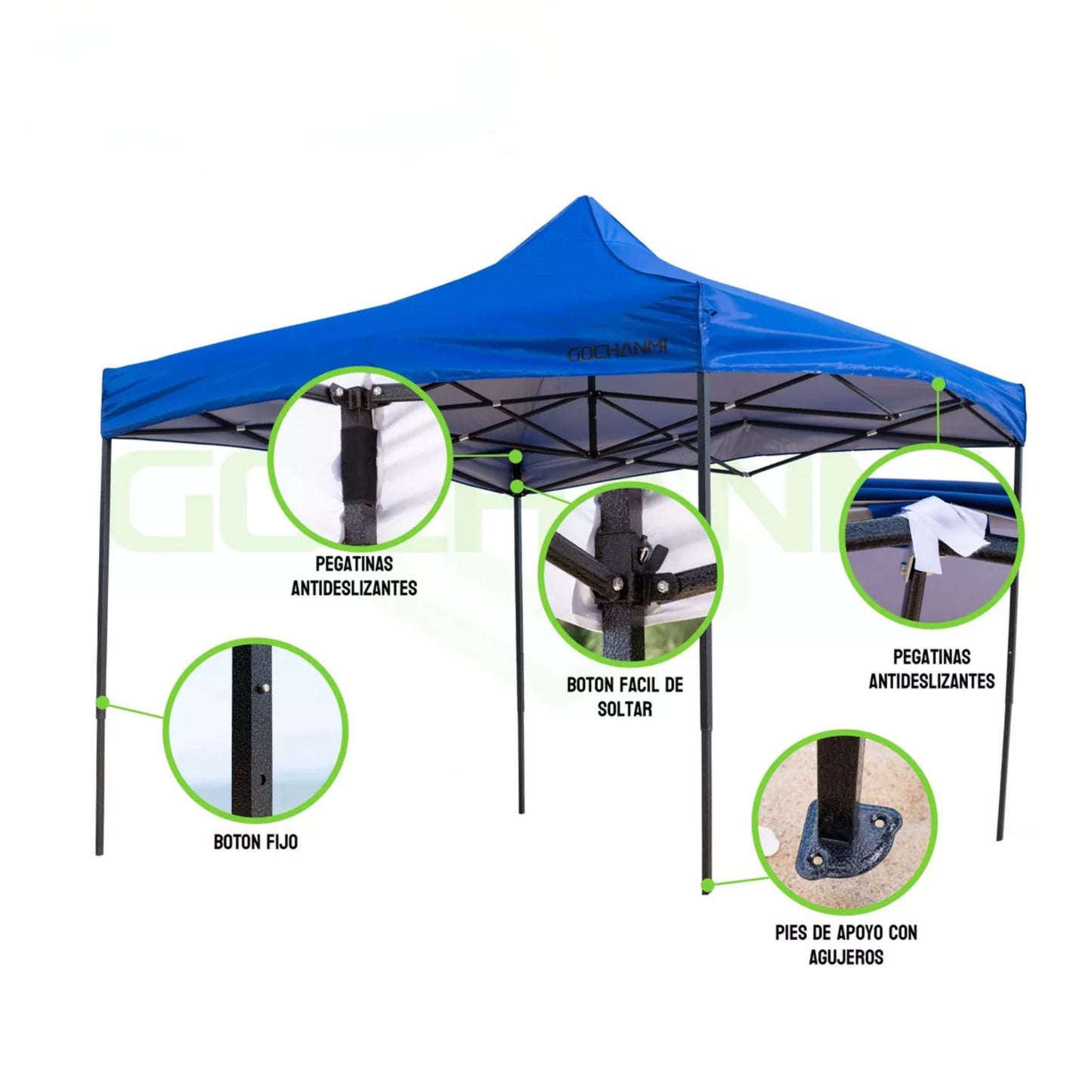 Toldo Reforzado Plegable e Impermeable - 3 metros x 3 metros
