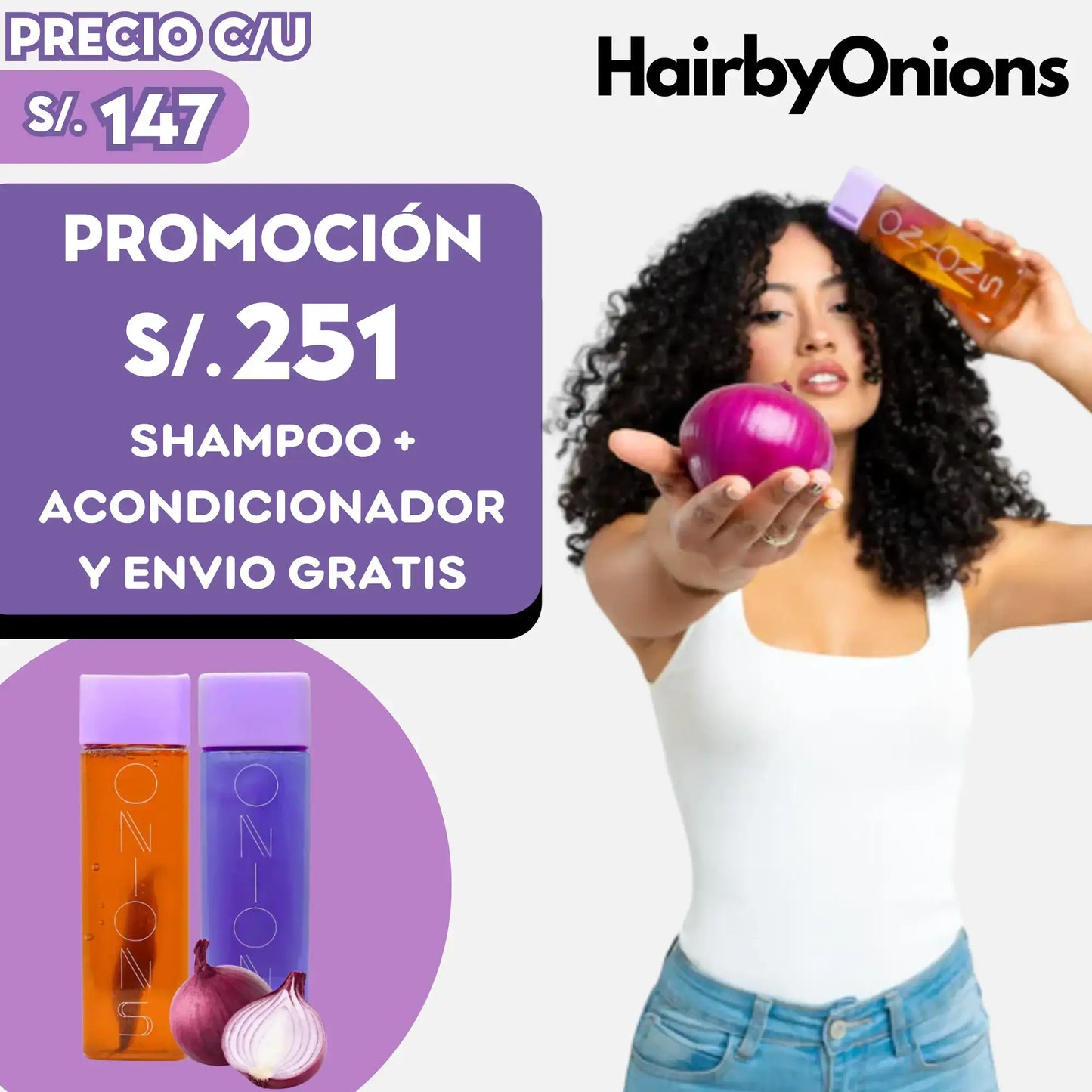 ONIONS - Shampoo y Acondicionador de Cebolla